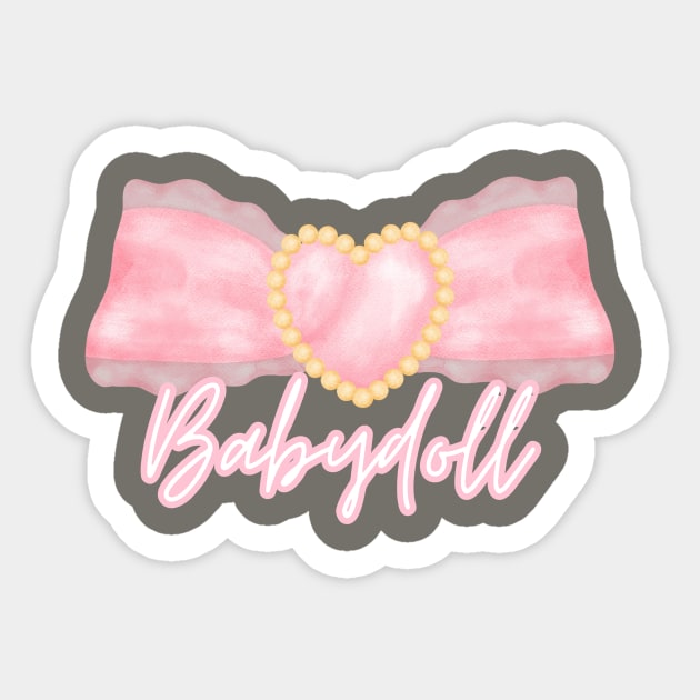 Coquette Bow Babydoll Sticker by Paneco